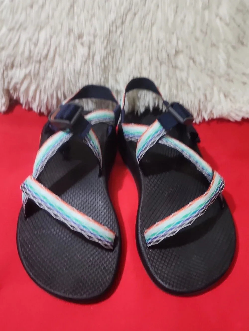 Chaco Women's Black Sandals with Multicolor Straps